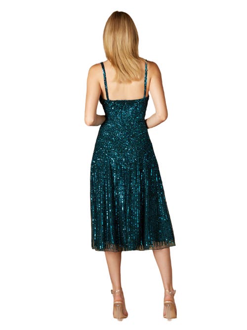 Lara New York Flowing, Sequin Midi Dress In Teal