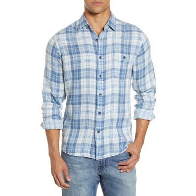 Faherty Brand Seaview Plaid Button-Up Shirt, Blue