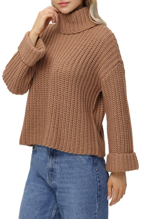 525 Vida Bell Sleeve Turtleneck Sweater In Cinnamon