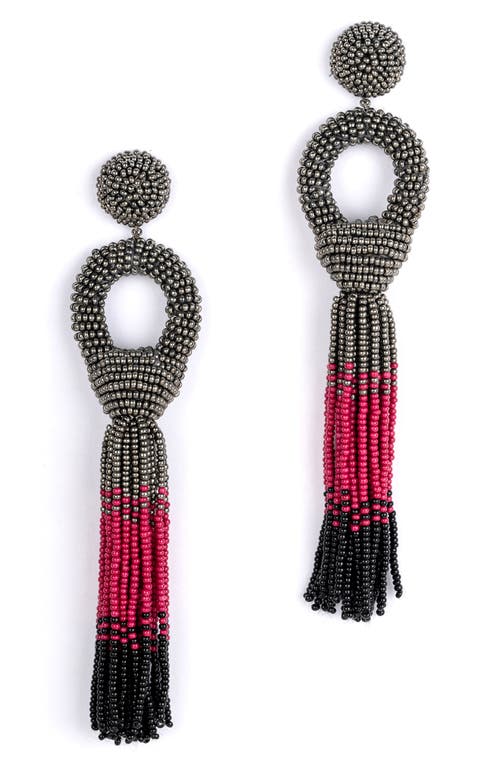 Deepa Gurnani Sanya Beaded Drop Earrings in Fuchsia at Nordstrom