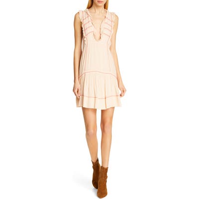 Ba & sh Nox Sleeveless Peasant Minidress, Beige