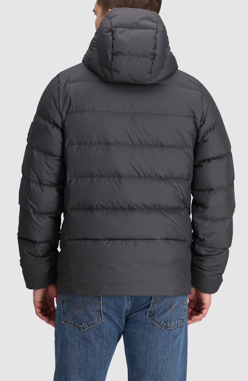 Outdoor Research Coldfront 700 Fill Power Down Insulated Hooded Ripstop Packable Puffer Jacket In Storm