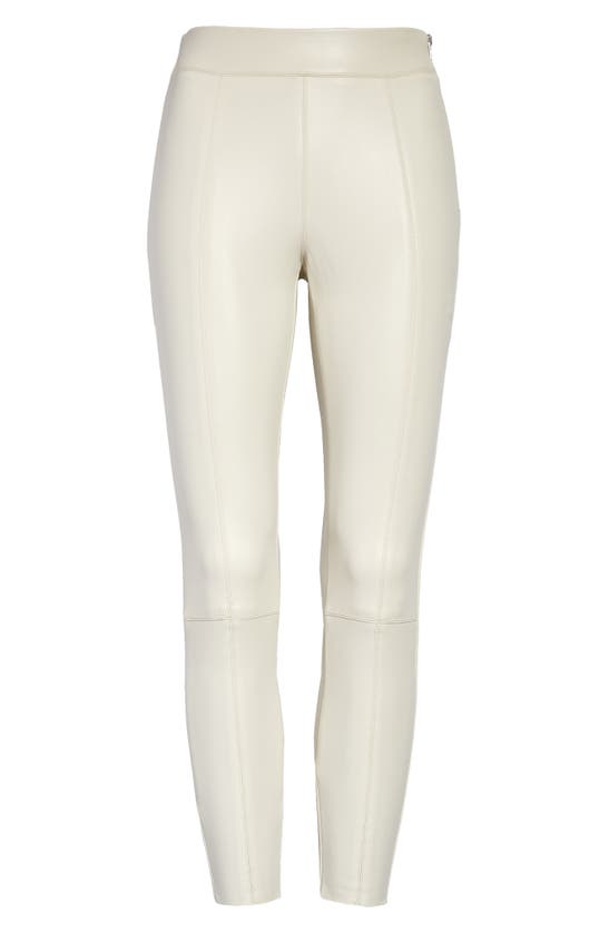 Topshop Sara Faux Leather Skinny Pants In Cream