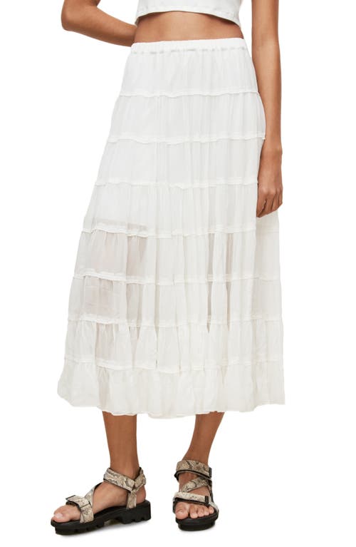 AllSaints Eva Tiered Skirt Chalk White at Nordstrom, Us