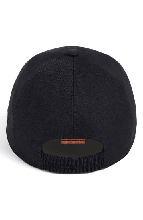 Zegna Casquette En Oasi Cashmere Bleu Foncé In Blue Ciano
