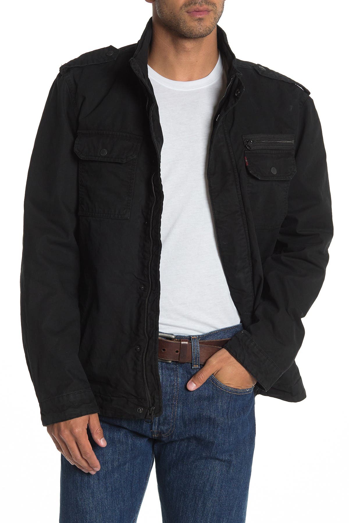 levi's black military jacket