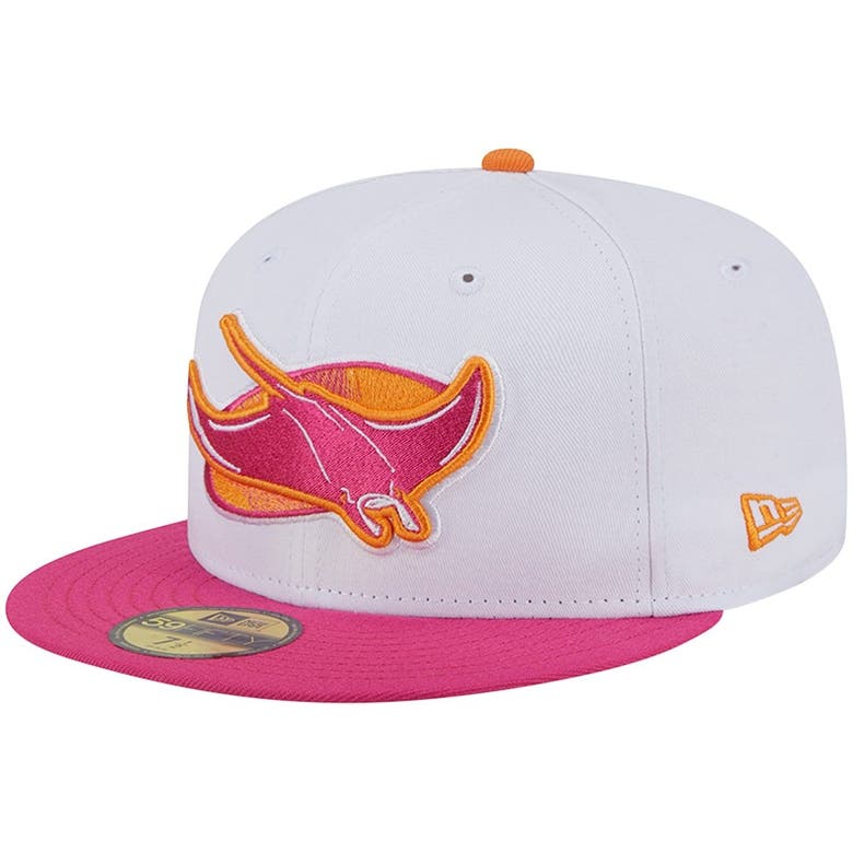 New Era White/pink Tampa Bay Rays 20th Team Anniversary 59fifty Fitted