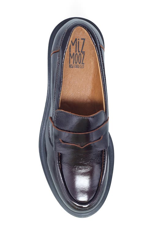 Miz Mooz Legend Platform Loafer In Bordeaux Patent