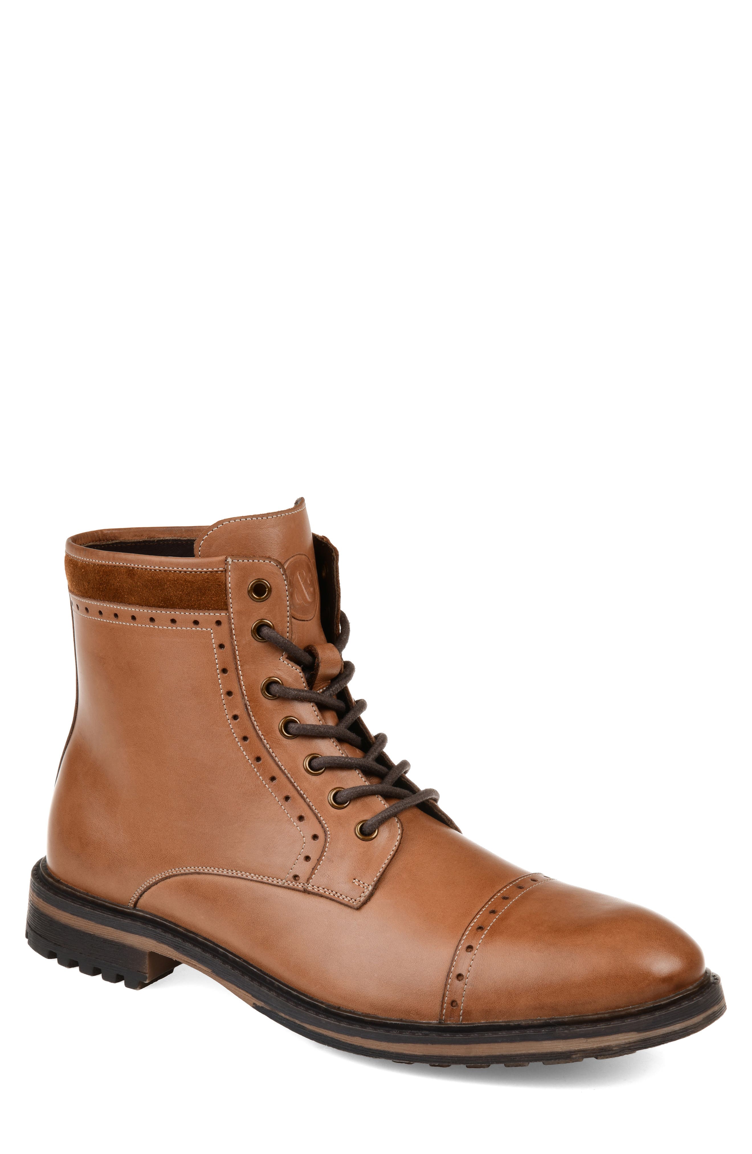 Thomas And Vine Briggs Lugged Cap Toe Boot, Brown