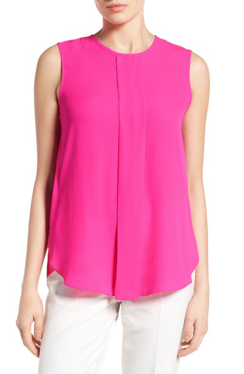 Shop Vince Camuto Center Pleat Sleeveless Blouse In Pop Pink