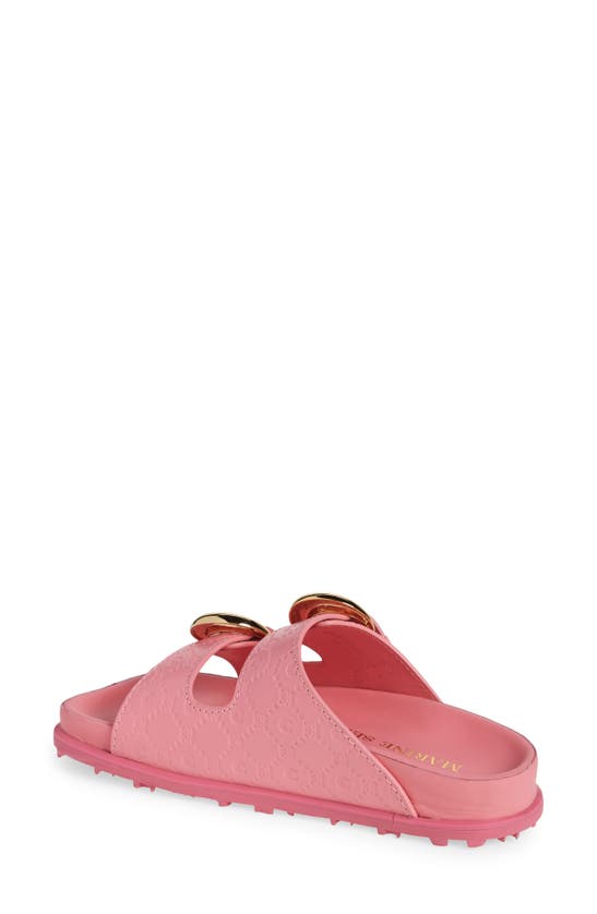 Shop Marine Serre Faux Fur Lined Square Toe Slide Sandal In Pink