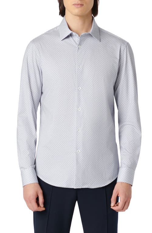 Bugatchi James OoohCotton Geometric Print Button-Up Shirt Navy at Nordstrom,