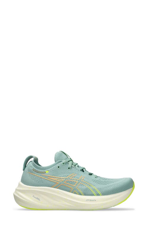 Shop Asics ® Gel-nimbus® 26 Running Shoe In Light Celadon/safety Yellow