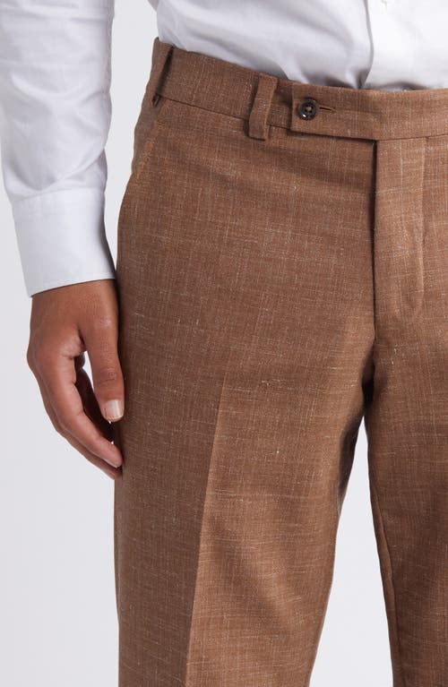 Shop Ted Baker London Jerome Soft Constructed Wool Blend Pants In Camel