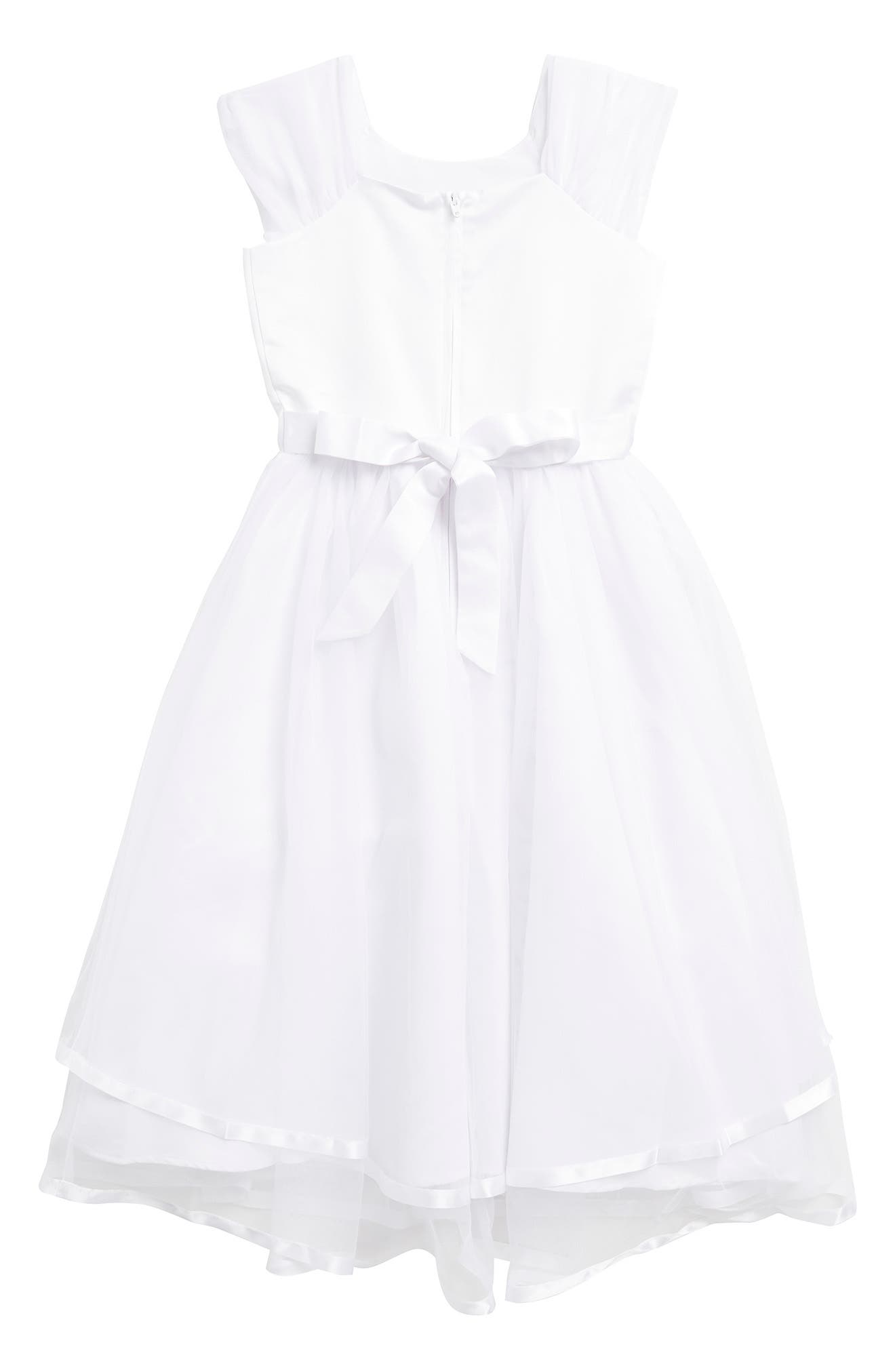Ella-135-New White Organza Tulle Communion Dress Flower Girl Dress size 8 to 16. 