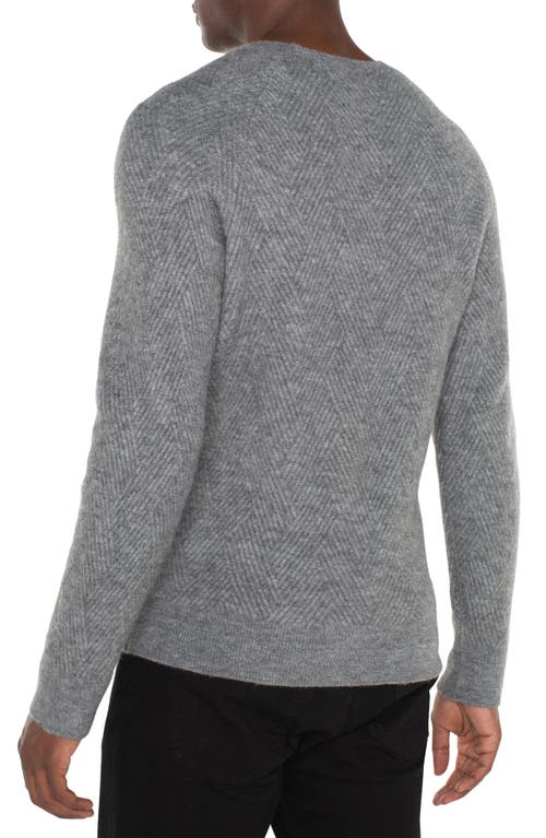 Shop Liverpool Rib Textured Raglan Sweater In Medium Heather Grey