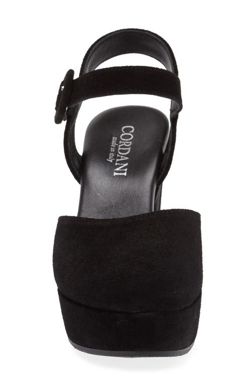 Cordani Torin Ankle Strap Platform Pump In Black Suede