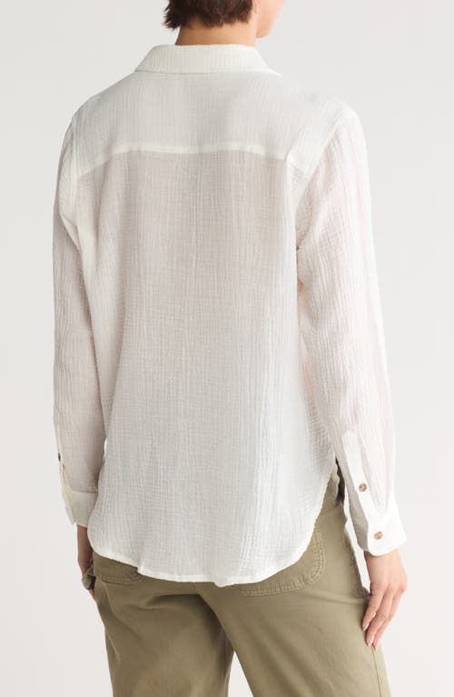 Marine Layer Reese Cotton Button-up Shirt In White