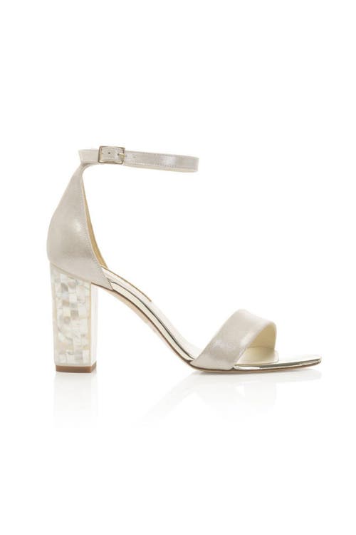 Freya Rose Martene Ankle Strap Pearl Heel In Champagne