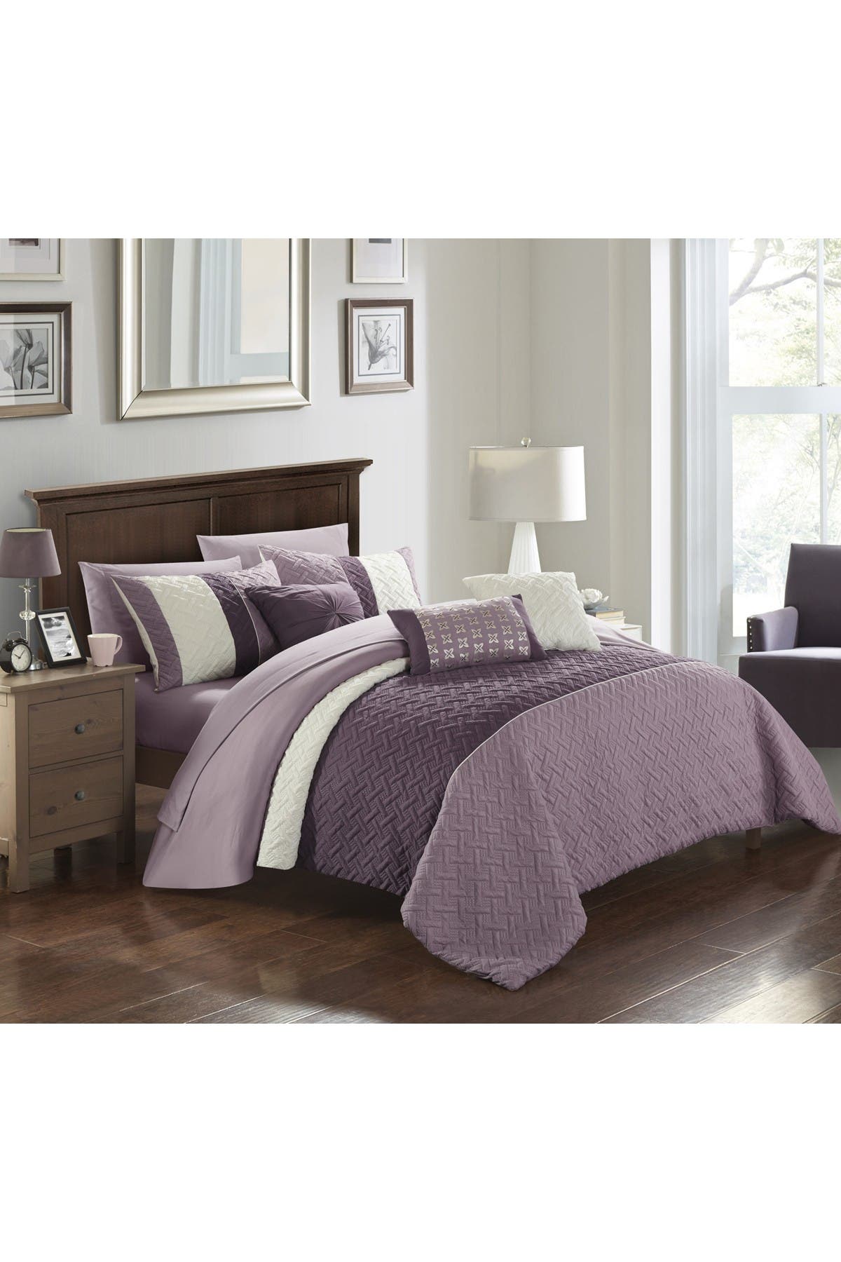 Quilted Embroidered Stitching King Bed 
