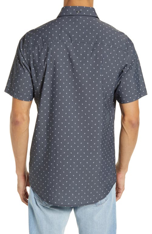 Travismathew Not Your Best Short Sleeve Button-up Shirt In Heather Black