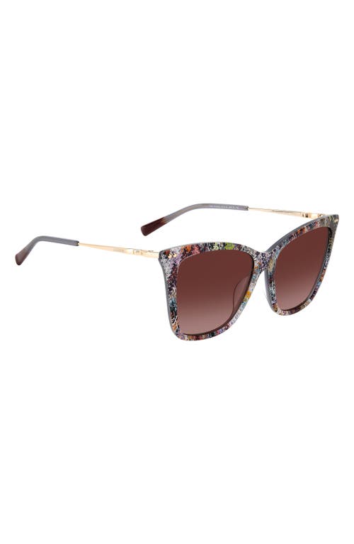 Missoni 54mm Cat Eye Sunglasses In Multicolor/burgundy Shaded
