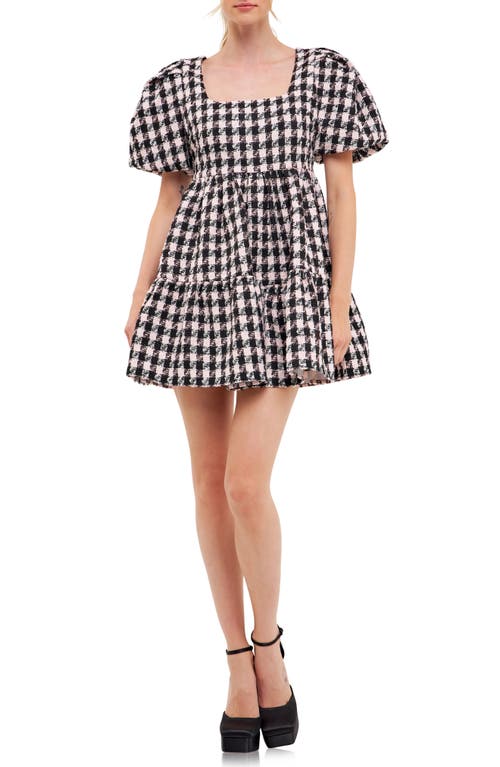 ENGLISH FACTORY ENGLISH FACTORY TWEED PUFF SLEEVE MINIDRESS