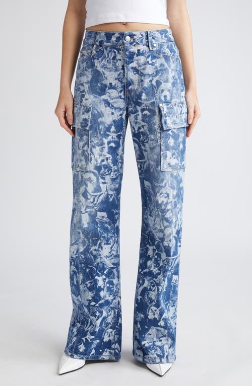 Stella McCartney Animal Crowd Wide Leg Cargo Jeans 4709 - Wash at Nordstrom,