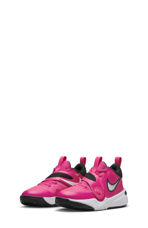 Nike Kids' Team Hustle D 11 Basketball Sneaker In Pink/black/pink