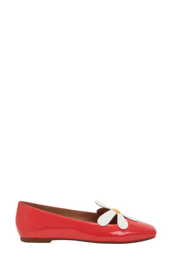 Shop Katy Perry The Evie Daisy Flat In Radiant Red