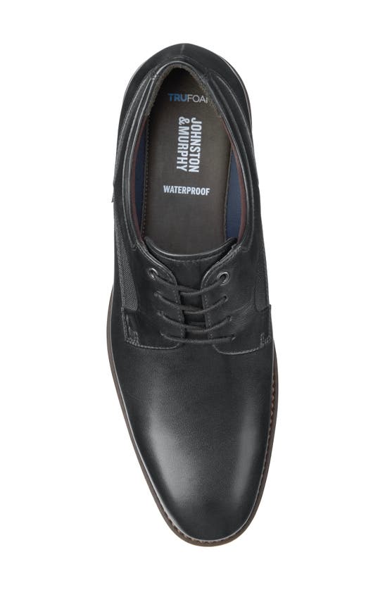 Johnston & Murphy Holcomb Waterproof Plain Toe Derby In Black Waterproof Full Grain