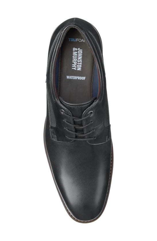 Shop Johnston & Murphy Holcomb Waterproof Plain Toe Derby In Black Waterproof Full Grain