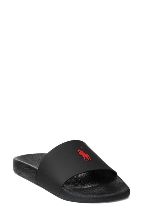 UPC 195167154656 product image for Polo Ralph Lauren Ralph Lauren Signature Pony Slide in Black/Red Pp at Nordstrom | upcitemdb.com