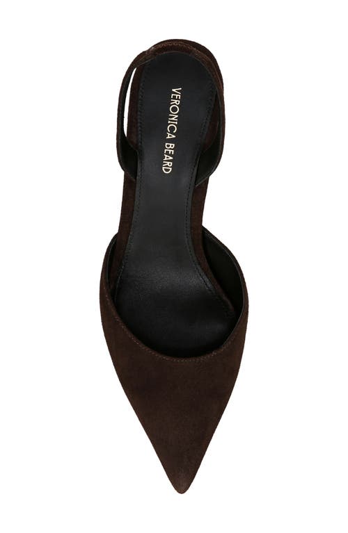 Shop Veronica Beard Caroline Slingback Pointed Toe Kitten Heel Pump In Espresso