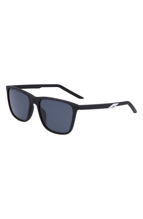 Shop Nike State 55mm Sunglasses In Matte Black/dark Grey