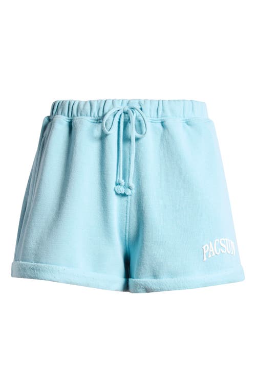 Shop Pacsun Flow Cotton Blend French Terry Shorts In Blue