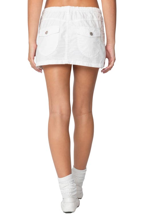 Edikted Crinkle Cotton Miniskirt In White