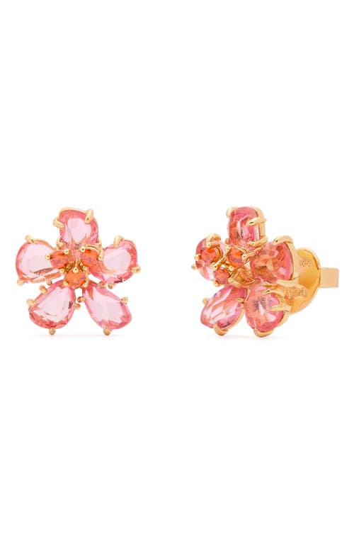 Kate Spade New York Flower Stud Earrings In Pink/gold