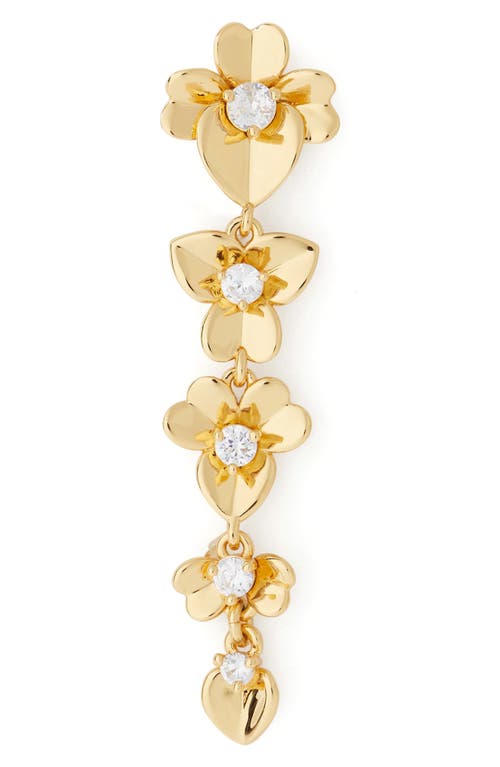 Shop Kate Spade New York Precious Pansy Linear Drop Earrings In Gold.