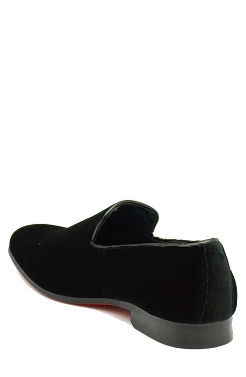 La Milano Alex Velvet Loafer In Black