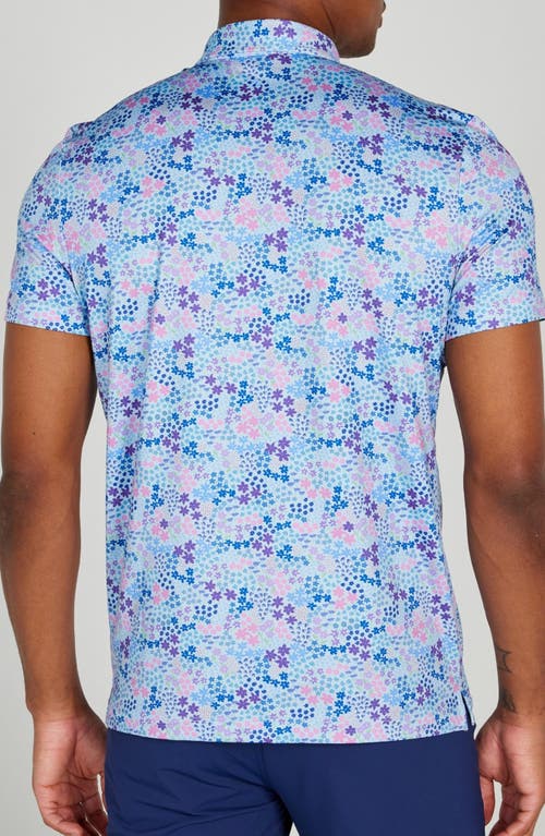 Shop Redvanly Rhodes Floral Performance Golf Polo In Atmosphere/pink