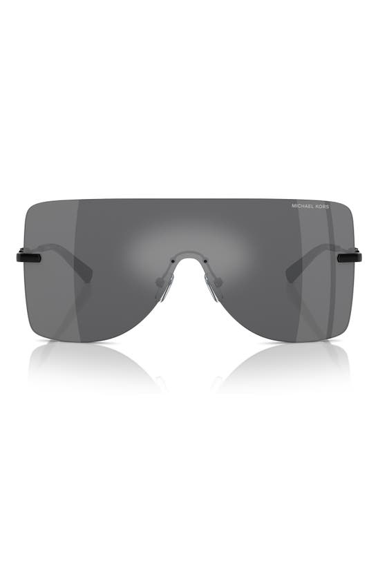 Michael Kors Womens Black Mk1148 London Square-frame Metal Sunglasses In Grey Mirror