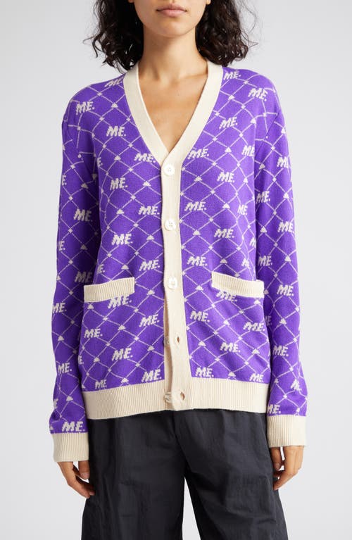 Melody Ehsani Monogram Knit Cardigan in Purple