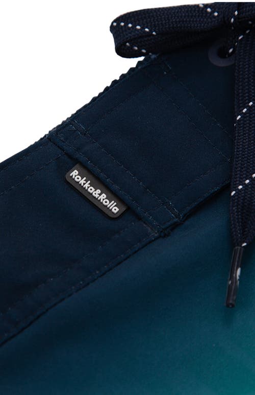 Rokka&rolla Quick-dry Swim Trunks With Elastic Waist In Green Vapor