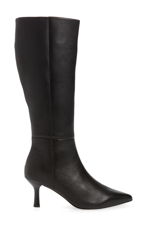 Frankie4 Allegra Pointed Toe Knee High Boot In Black Fitted