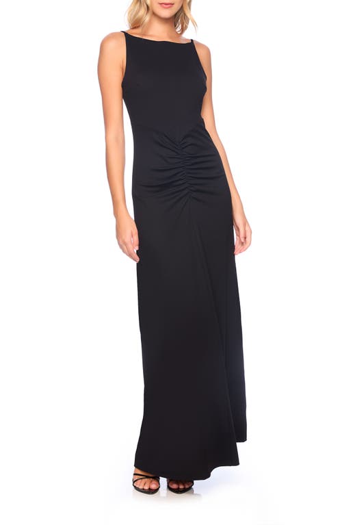 Susana Monaco High Square Neck Stretch Jersey Maxi Dress In Midnight