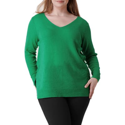 Plus Size Maree Pour Toi Wool & Cashmere Sweater, Green