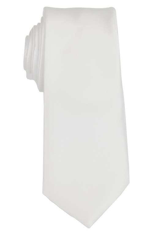 Shop Brooklyn Brigade Solid Satin Tie In White