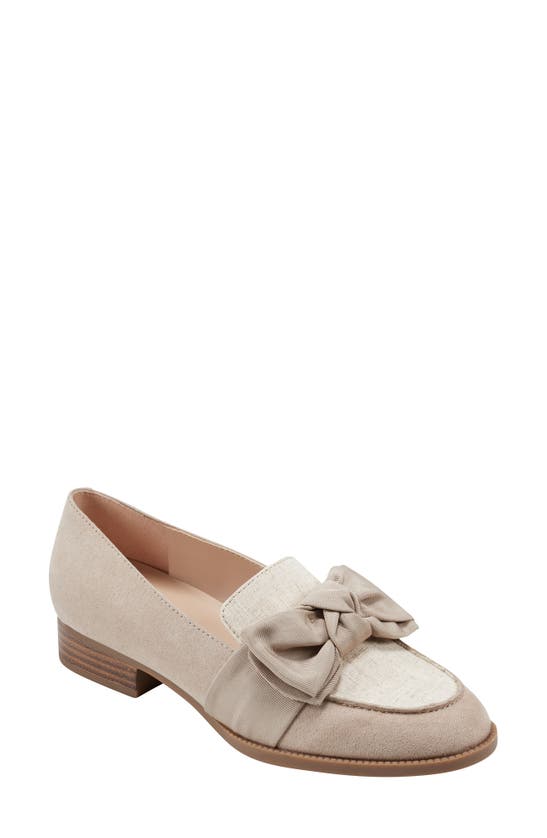 Bandolino Houndstooth Print Bow Loafer In Medium Natural