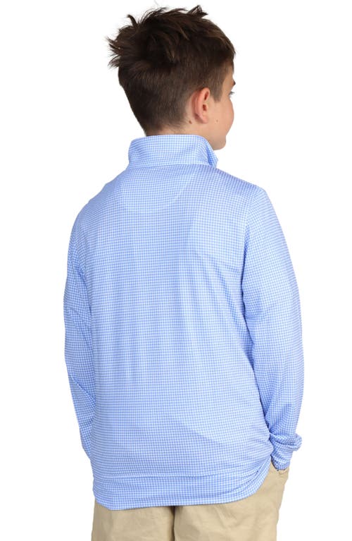 Tailorbyrd Kids' Houndstooth Quarter-zip Pullover In Blue